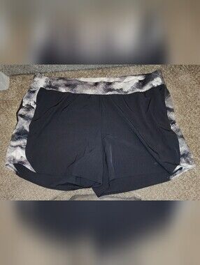 Tek Gear Dry Tek  Black Athletic Shorts with Gray Patterned Waistband 3X
